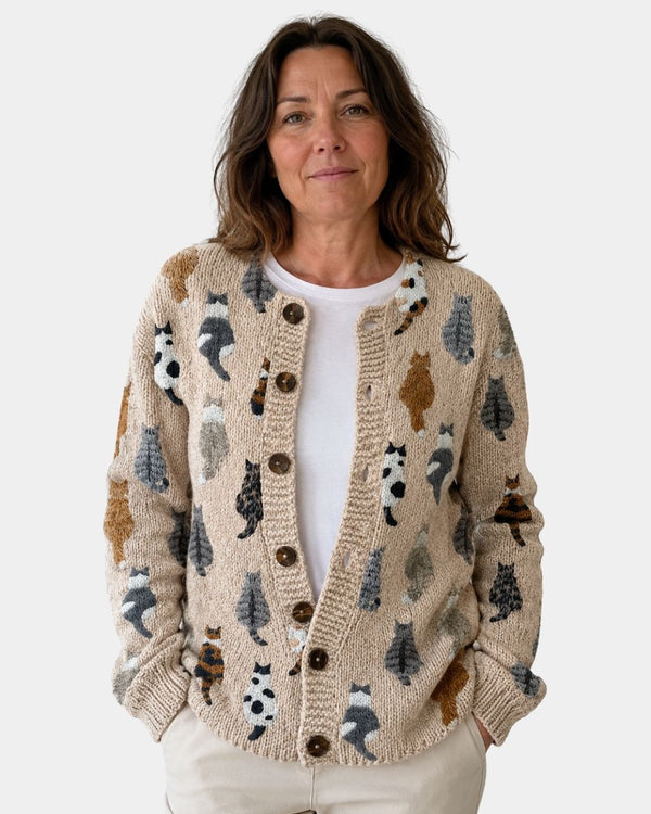 Moxley | Knitted Cardigan with Animal Print
