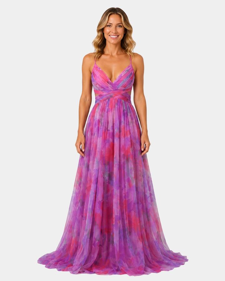 Giselle | Long floral print dress