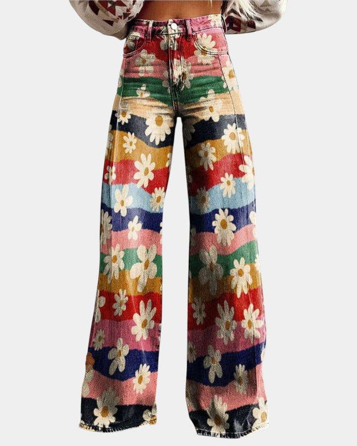 Violet | Elegant Floral Pants