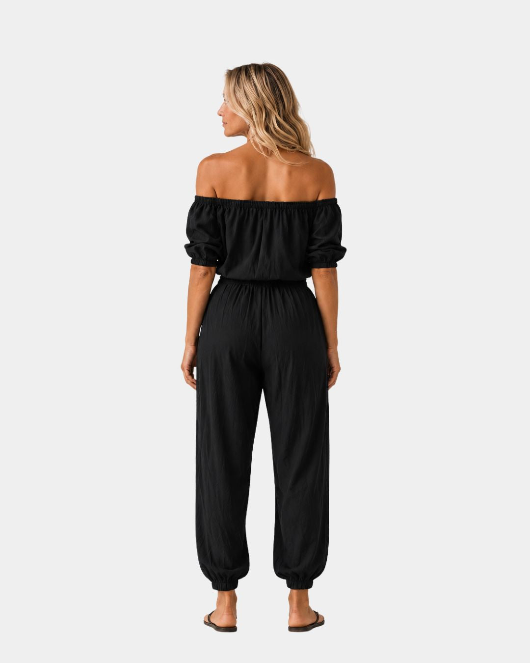 Brunissonne | Sleeveless Jumpsuit with Off-the-Shoulder Design