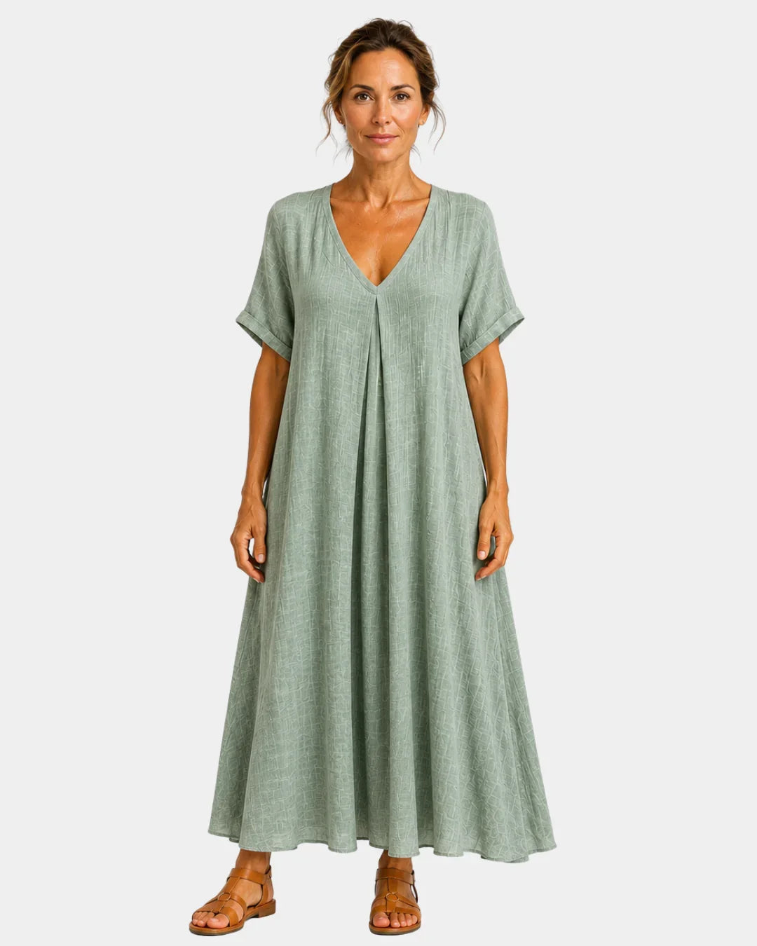 Basine | Light Long Dress with V-Neck