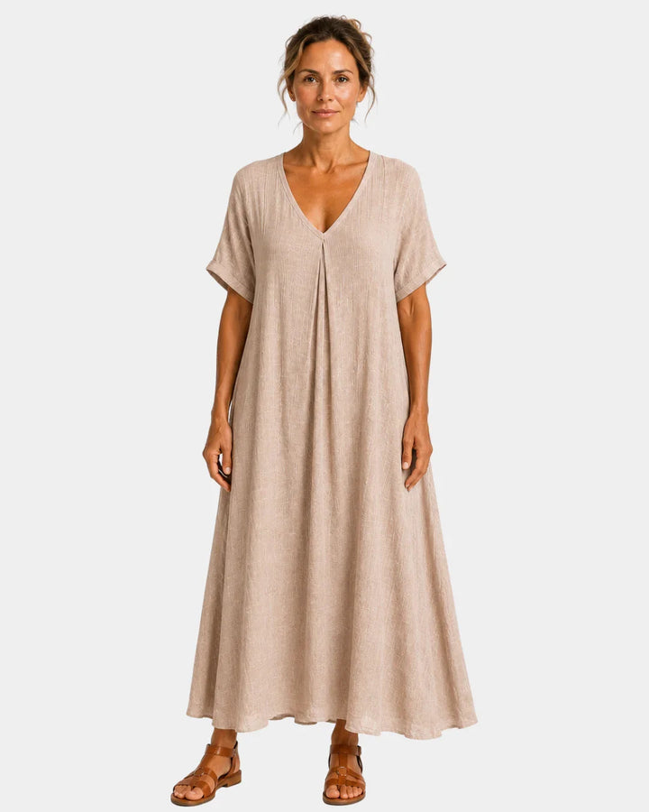 Basine | Light Long Dress with V-Neck
