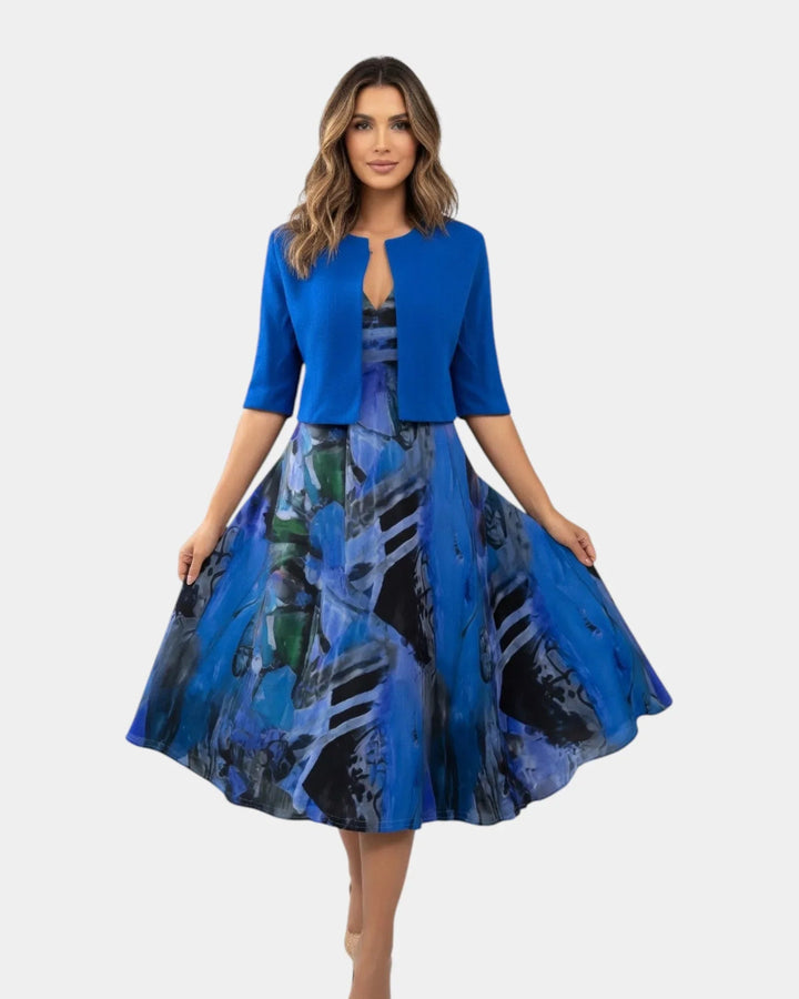 Stacy | Fluid Midi Dress with Matching Jacket