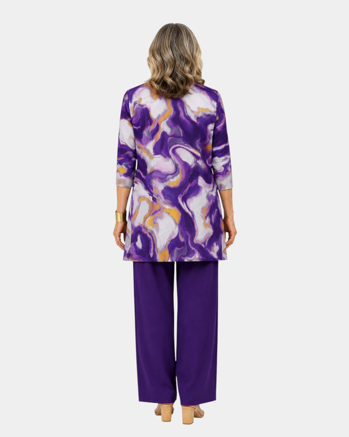 Olive | Three-Piece Purple Swirl Print Set