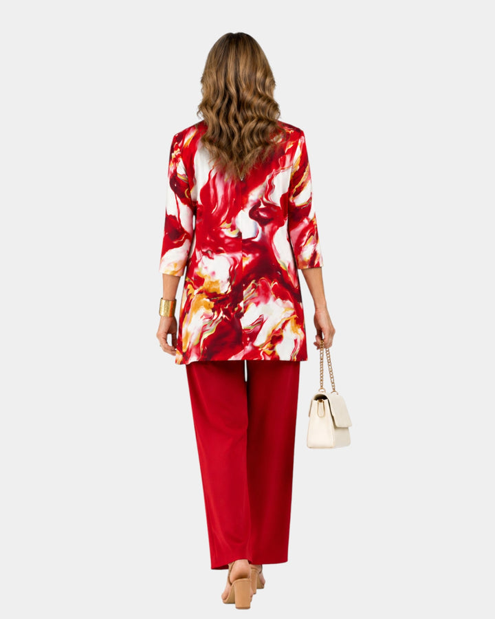 Ivy | Three-Piece Red Floral Ensemble