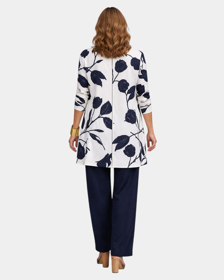Annette | Three-Piece Navy Floral Set