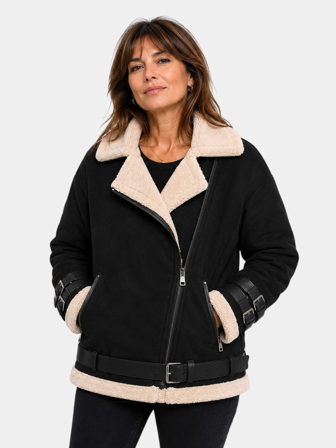 Estélya | Premium Sheepskin-Look Coat