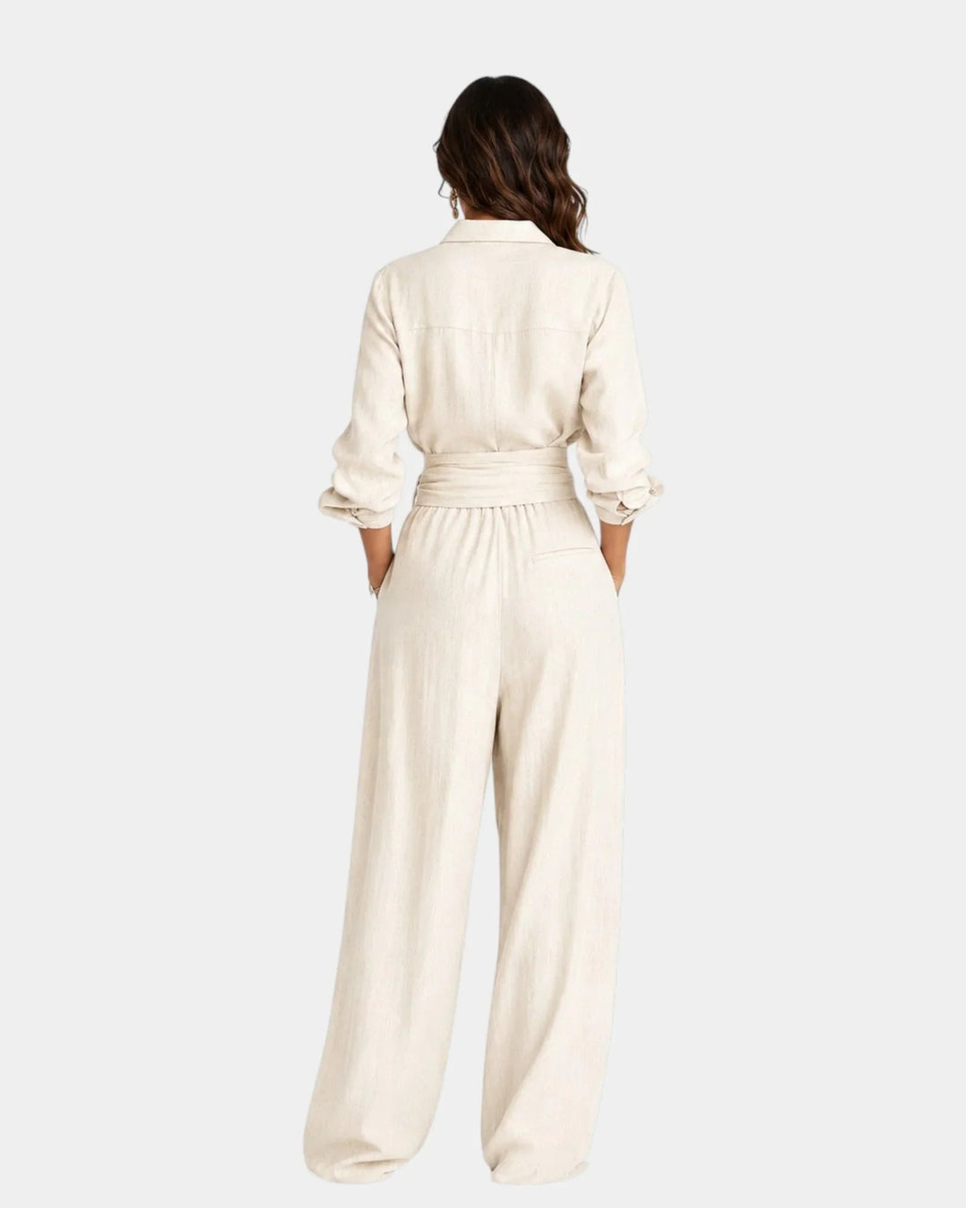Cybèle | Elegant Long-Sleeve Jumpsuit with Belt