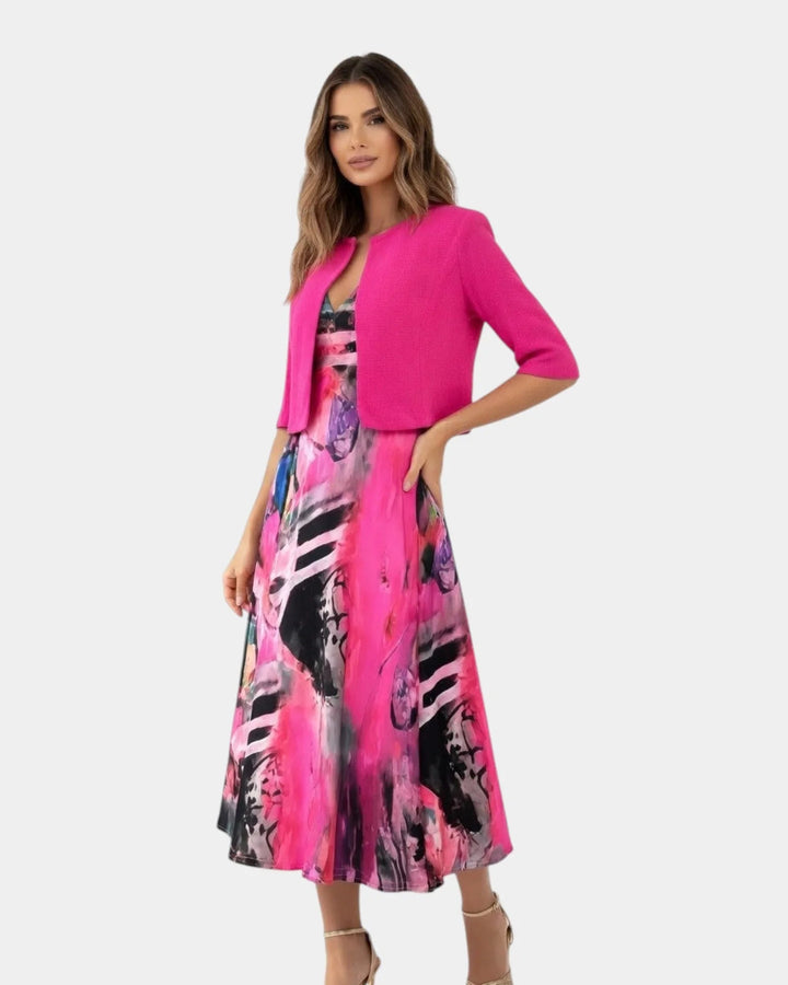 Stacy | Fluid Midi Dress with Matching Jacket