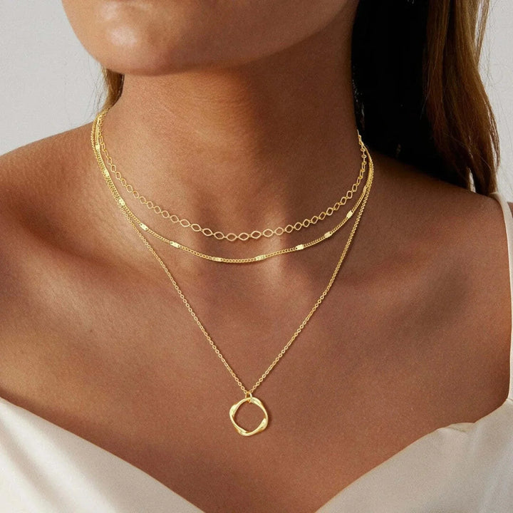 Pauline | Classic Layered Gold-Plated Pendant Necklace