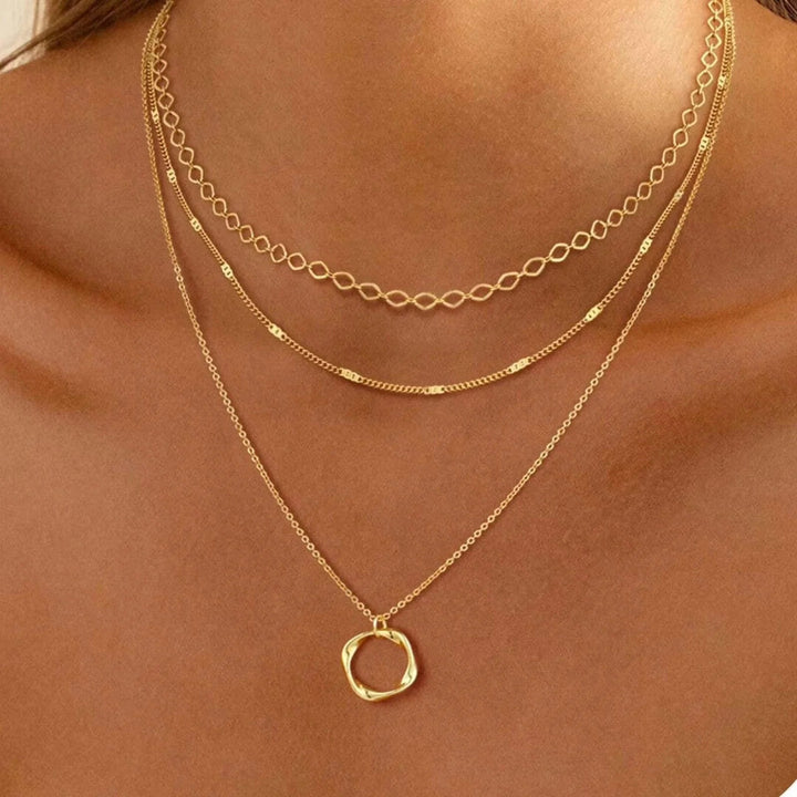 Pauline | Classic Layered Gold-Plated Pendant Necklace